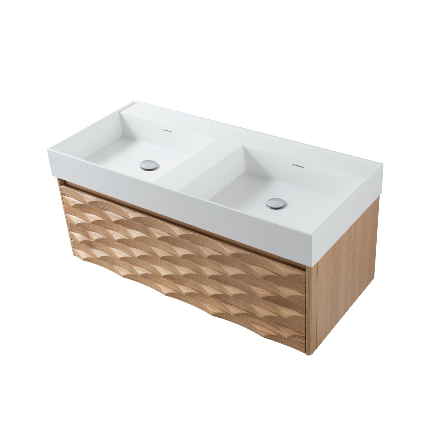 Magnolia Wastafelonderkast 1 Lade Soft Close (119x40x52cm) - Licht Eiken - Luxurysanitair