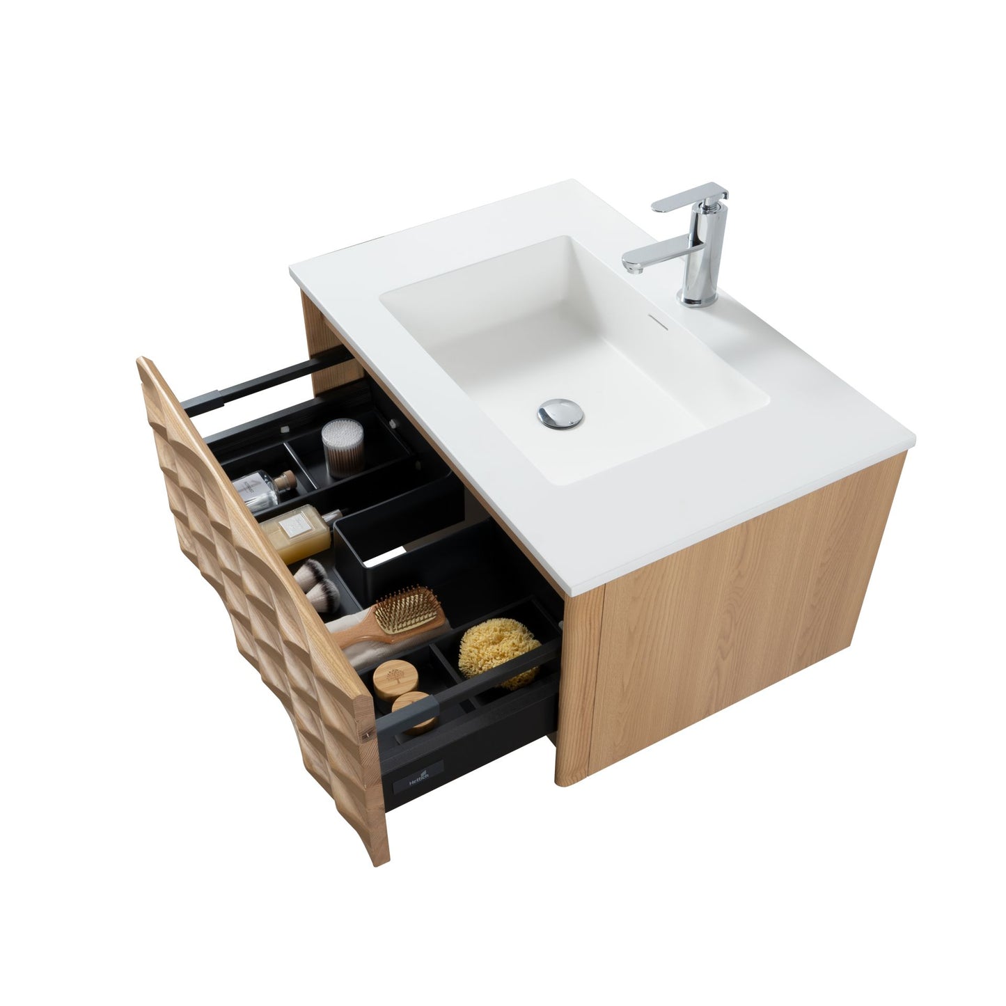 Magnolia Wastafelonderkast 1 Lade Soft Close (79x40x52cm) - Licht Eiken - Luxurysanitair