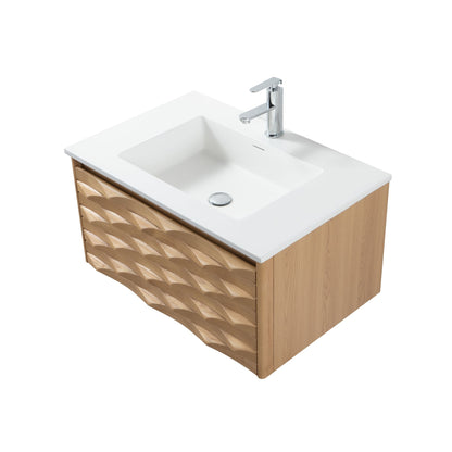 Magnolia Wastafelonderkast 1 Lade Soft Close (79x40x52cm) - Licht Eiken - Luxurysanitair