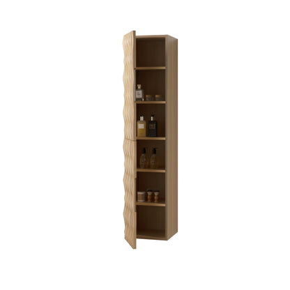 Magnolia Kolomkast 2 Deuren Omkeerbaar - 35x160x35cm - Licht Eiken - Luxurysanitair