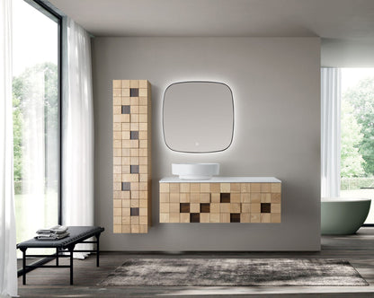 Mimoza Kolomkast 2 Deuren Omkeerbaar - 35x160x35cm - Licht Eiken - Luxurysanitair