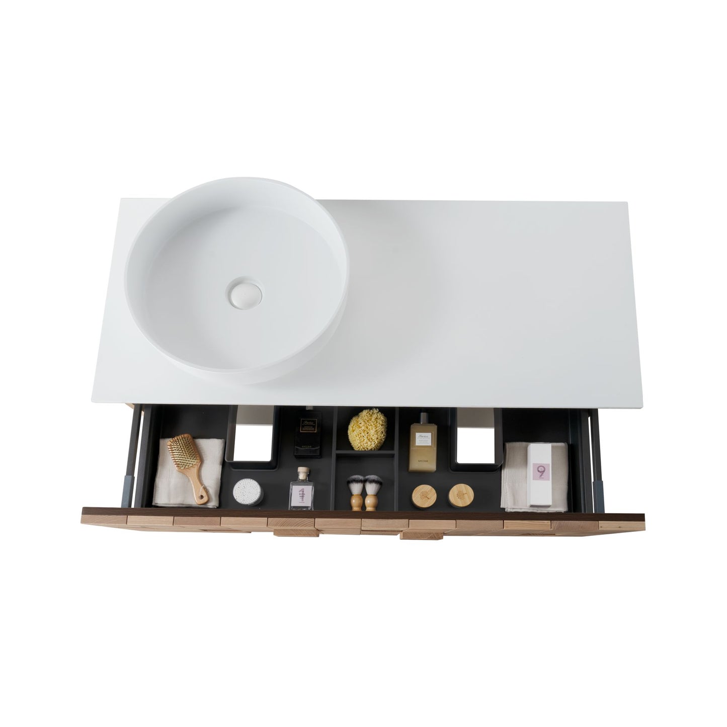 Mimoza Wastafelonderkast 1 Lade Soft Close (119x40x52cm) - Licht Eiken - Luxurysanitair