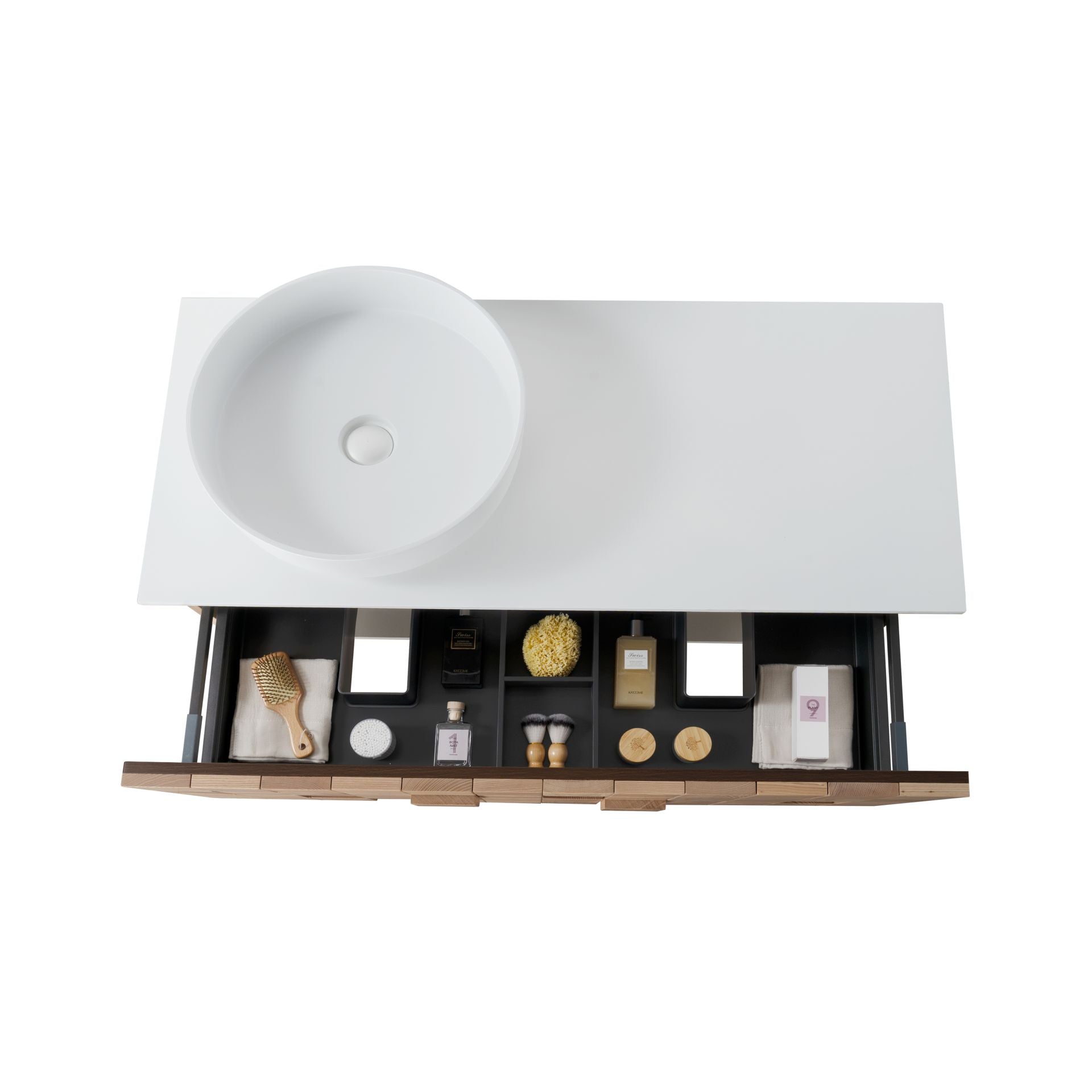 Mimoza Wastafelonderkast 1 Lade Soft Close (119x40x52cm) - Licht Eiken - Luxurysanitair