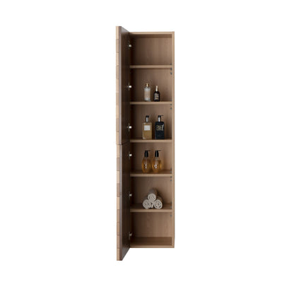 Mimoza Kolomkast 2 Deuren Omkeerbaar - 35x160x35cm - Licht Eiken - Luxurysanitair