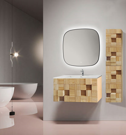 Mimoza Kolomkast 2 Deuren Omkeerbaar - 35x160x35cm - Licht Eiken - Luxurysanitair