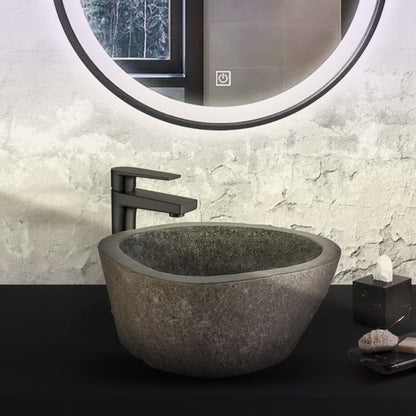 Waskom Van Natuurlijke Rivierstein - Grijs 35X15X3cm - Luxurysanitair
