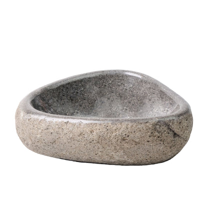 Ronde Waskom Van Natuurlijke Riviversteen Dunne Rand - GRIJS 35x15x1,5cm - Luxurysanitair