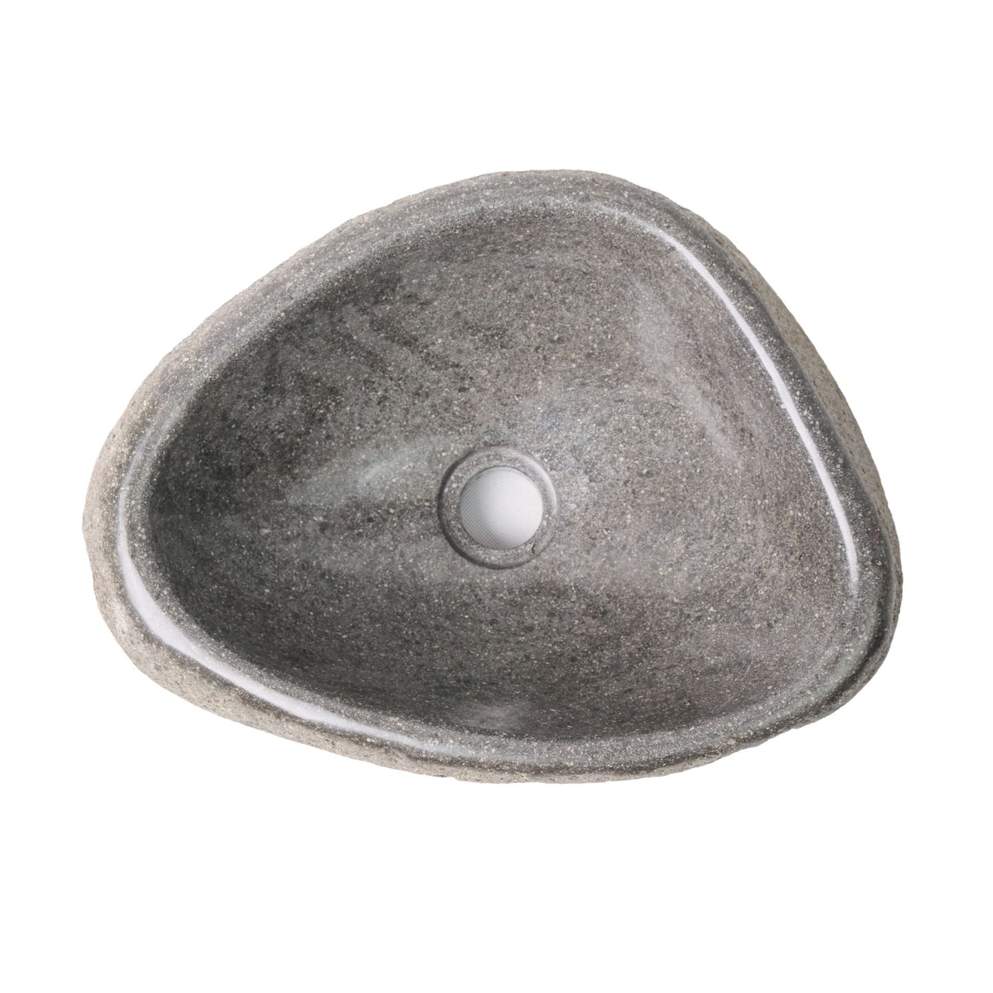 Ronde Waskom Van Natuurlijke Riviversteen Dunne Rand - GRIJS 35x15x1,5cm - Luxurysanitair