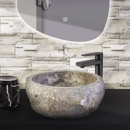 Geerodeerde Natuurmarmeren Waskom 30x35x15cm - Luxurysanitair