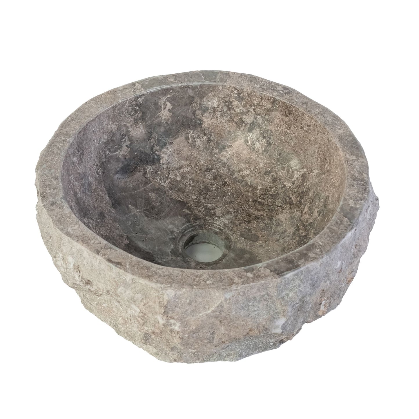 Geerodeerde Natuurmarmeren Waskom 30x35x15cm - Luxurysanitair
