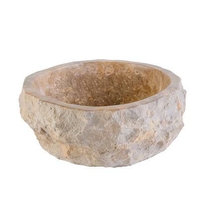 Geerodeerde Natuurmarmeren Waskom 30x35x15cm - Luxurysanitair