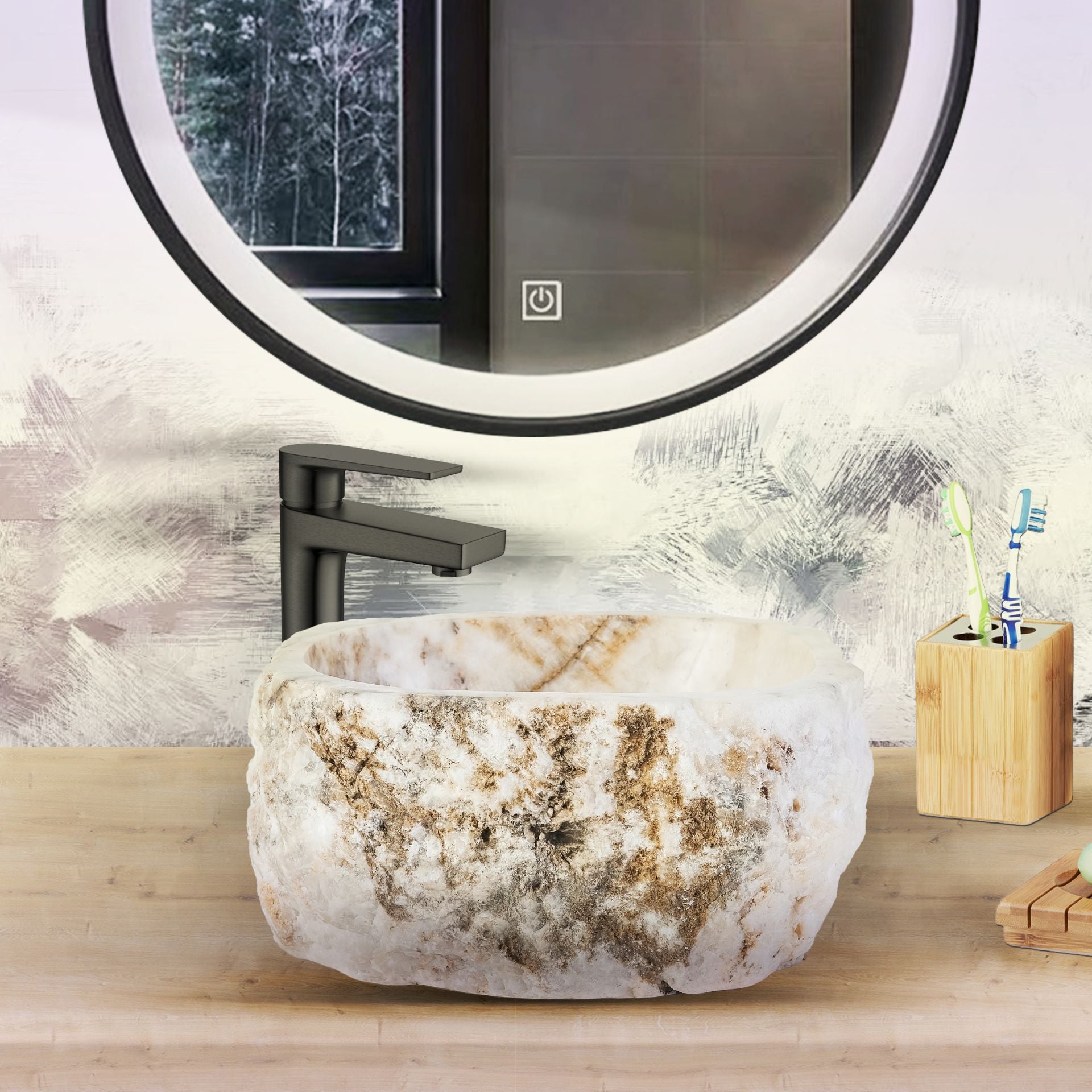 Waskom Natural Sunset Onyx 30x35x15cm - Luxurysanitair