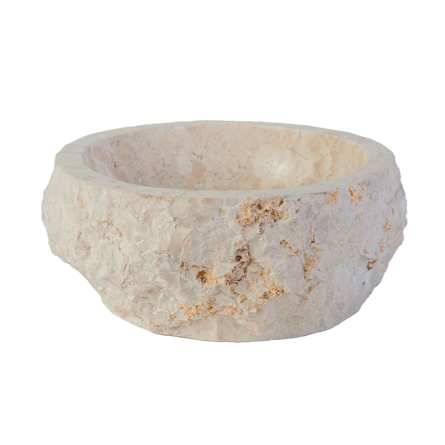 Geerodeerde Natuurmarmeren Waskom 30x35x15cm - Luxurysanitair