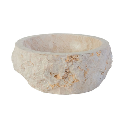 Geerodeerde Natuurmarmeren Waskom 30x35x15cm - Luxurysanitair