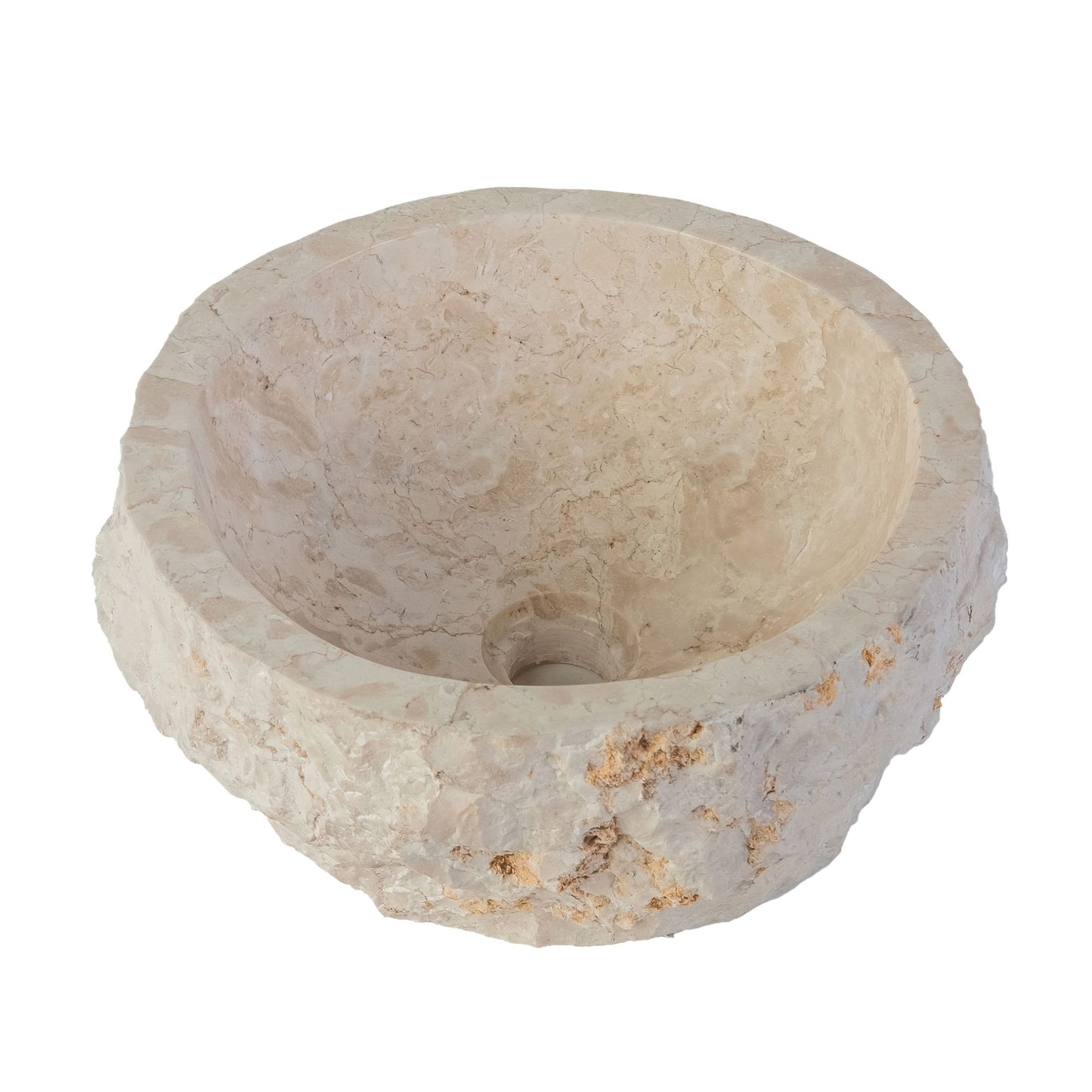 Geerodeerde Natuurmarmeren Waskom 30x35x15cm - Luxurysanitair