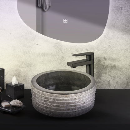 Marmeren Alur Waskom Met Gepolijste Binnenzijde 40x15cm - Luxurysanitair