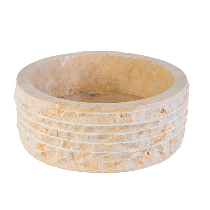 Marmeren Alur Waskom Met Gepolijste Binnenzijde 40x15cm - Luxurysanitair