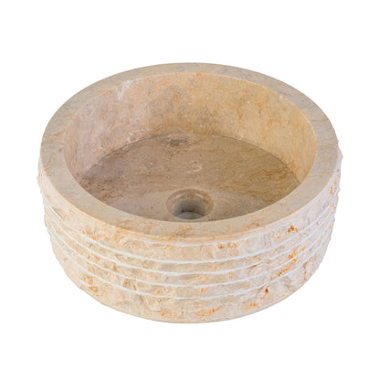 Marmeren Alur Waskom Met Gepolijste Binnenzijde 40x15cm - Luxurysanitair