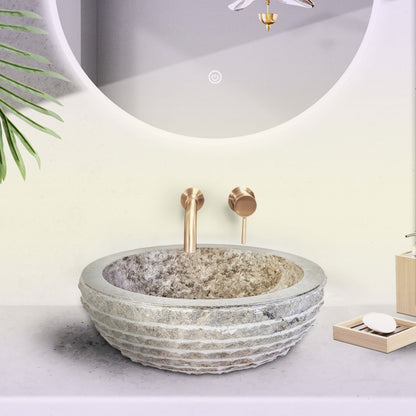 Marmeren Alur Waskom Met Gepolijste Binnenzijde 35x15cm - Luxurysanitair