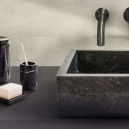 Vierkanten Opbouw Waskom Volledig Gepolijst 40x40x15cm - Luxurysanitair