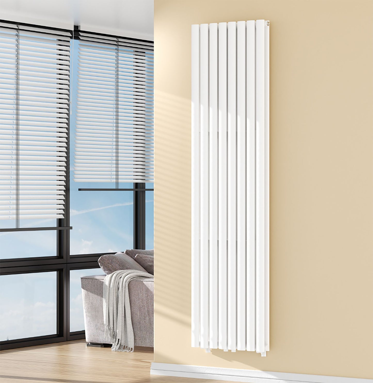 Verti Ovaal Radiator 1800x480  Dubbel 2x8 Elementen  1640W - Luxurysanitair