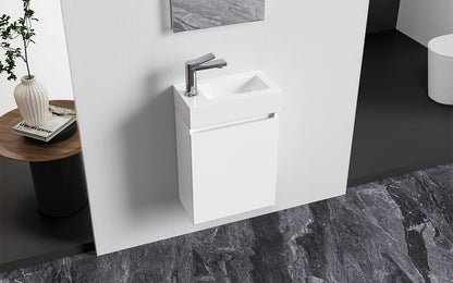 Aloni Zyro Toiletmeubelset Compleet Onderkast Met 1 Deur Greeploos 40,5x22,5cm - Luxurysanitair