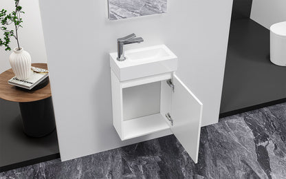 Aloni Zyro Toiletmeubelset Compleet Onderkast Met 1 Deur Greeploos 40,5x22,5cm - Luxurysanitair