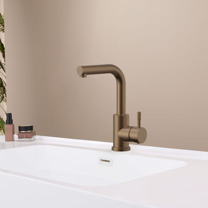 Stria Wastafel/Keukemengkraan, Rechte Uitloop, Cold Start, Hendel Met Verfijnde Ribbelstructuur - Luxurysanitair