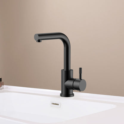 Stria Wastafel/Keukemengkraan, Rechte Uitloop, Cold Start, Hendel Met Verfijnde Ribbelstructuur - Luxurysanitair