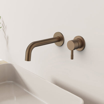 Stria Afbouwdel Wastafelmengkraan Cold Start Inbouw Hendel met Verfijnde Ribbelstructuur - Luxurysanitair