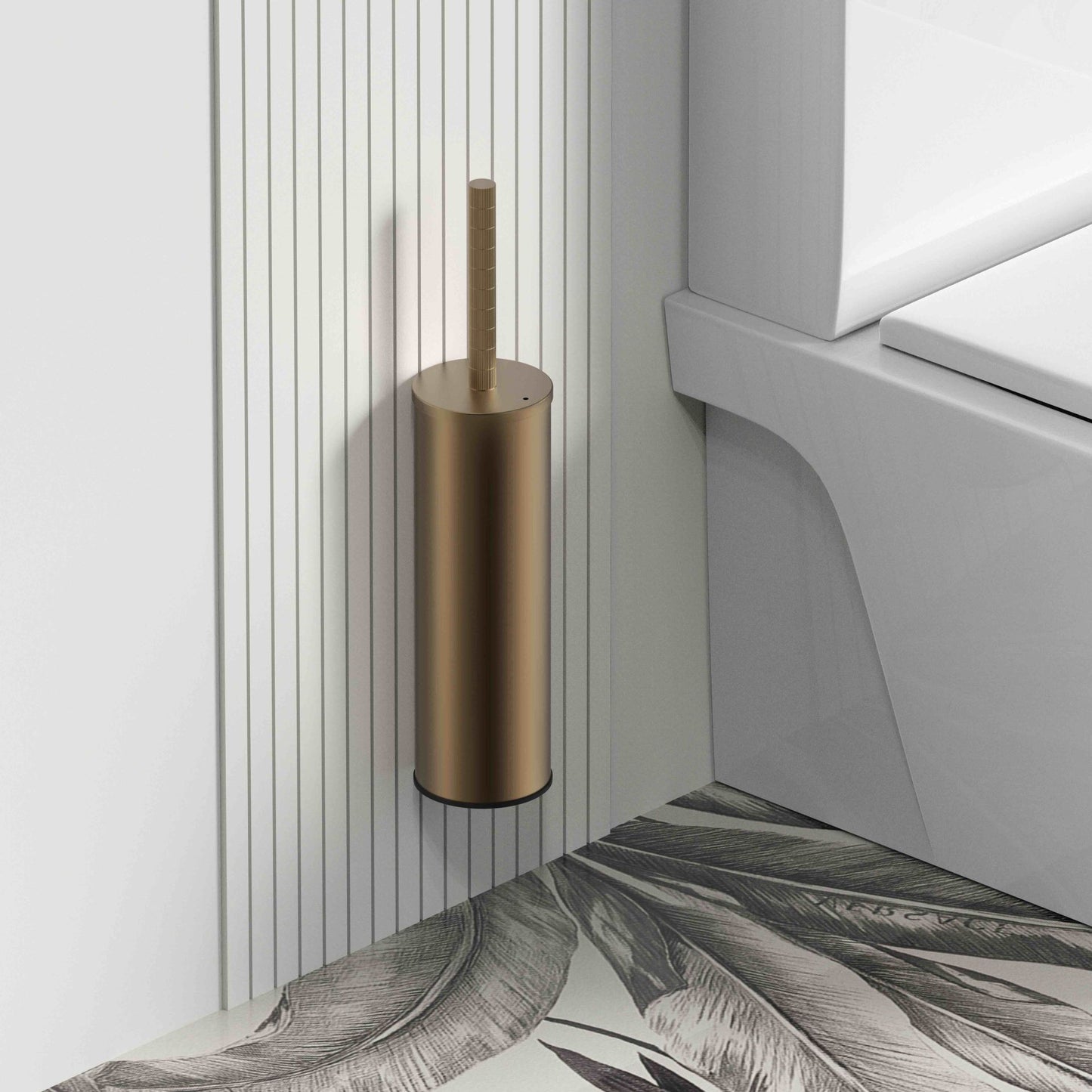Stria Toiletborstel Met Houder Hangend en Staand Met Kunststof Binnenpot - Luxurysanitair