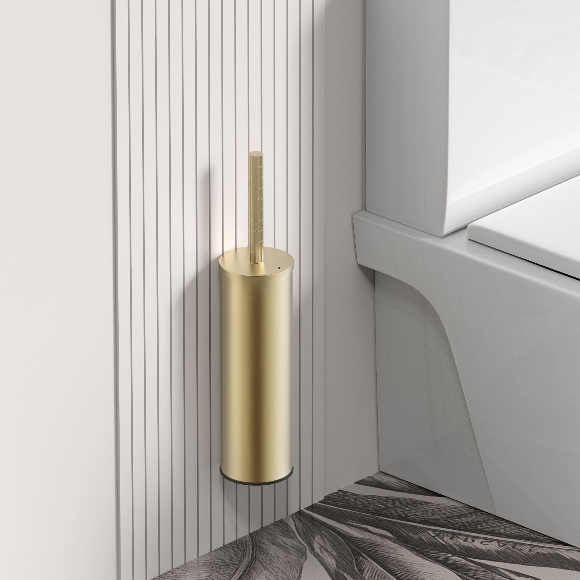 Stria Toiletborstel Met Houder Hangend en Staand Met Kunststof Binnenpot - Luxurysanitair