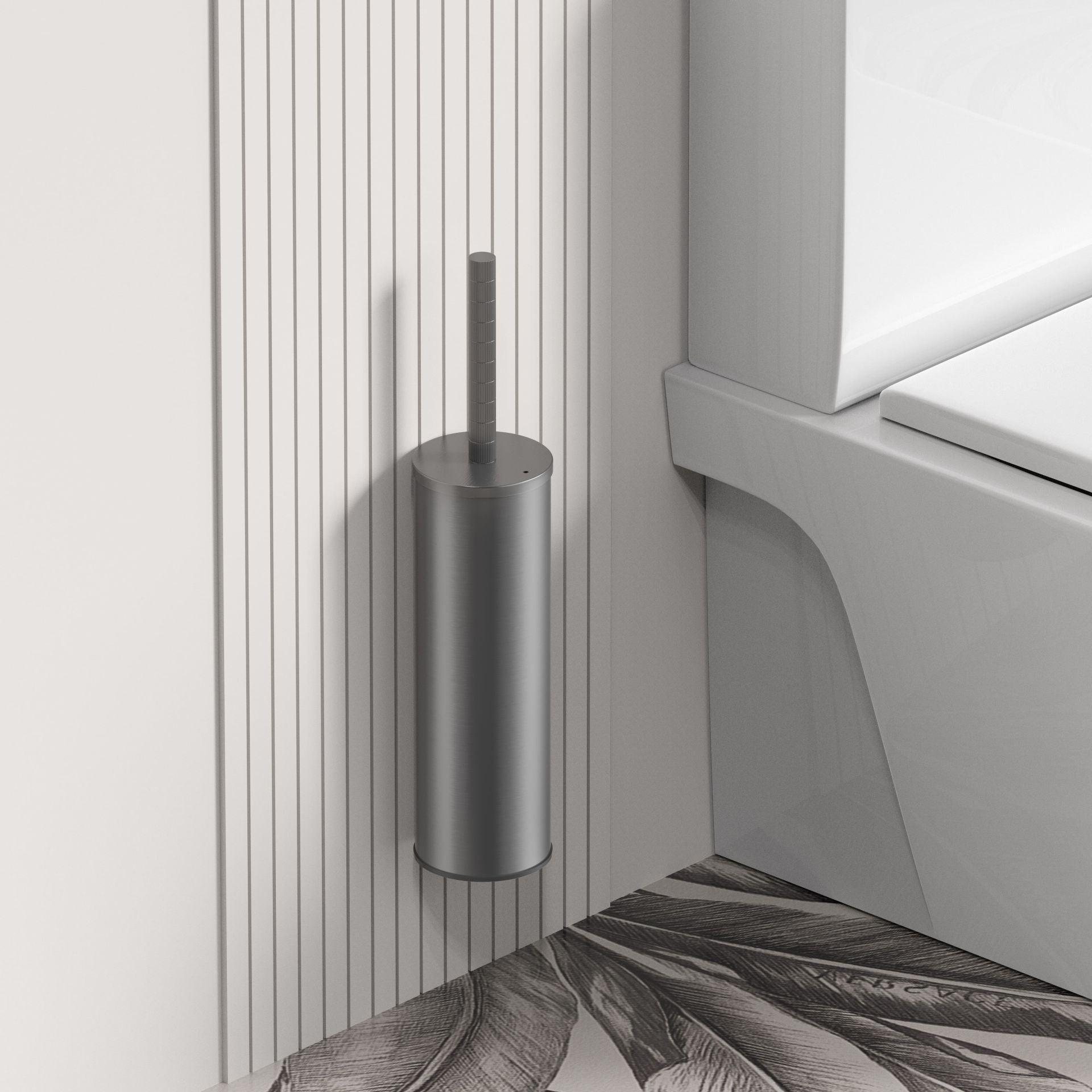Stria Toiletborstel Met Houder Hangend en Staand Met Kunststof Binnenpot - Luxurysanitair