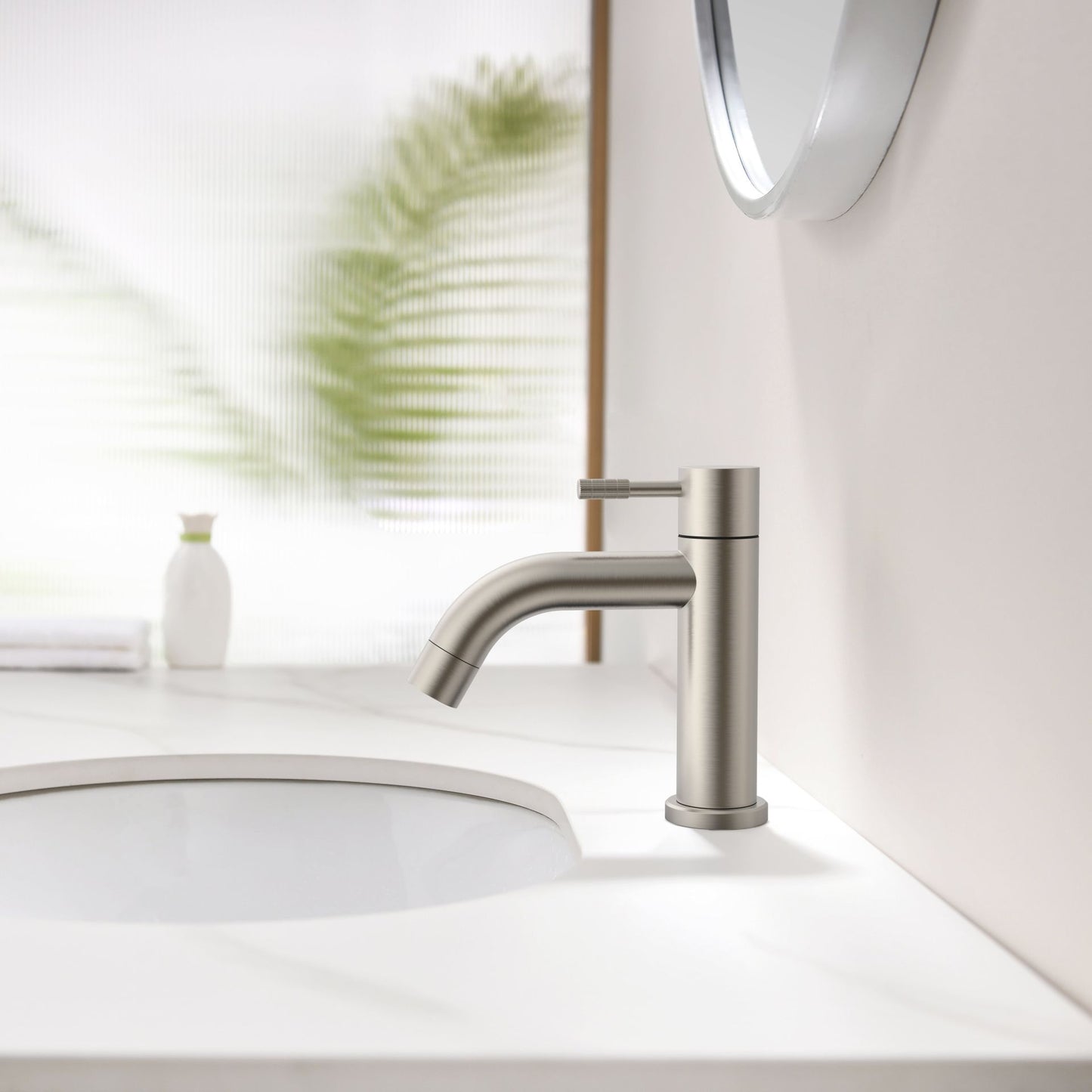 Stria Koudwaterkraan Hendel met Verfijnde Ribbelstructuur Zonder Afvoerplug - Luxurysanitair
