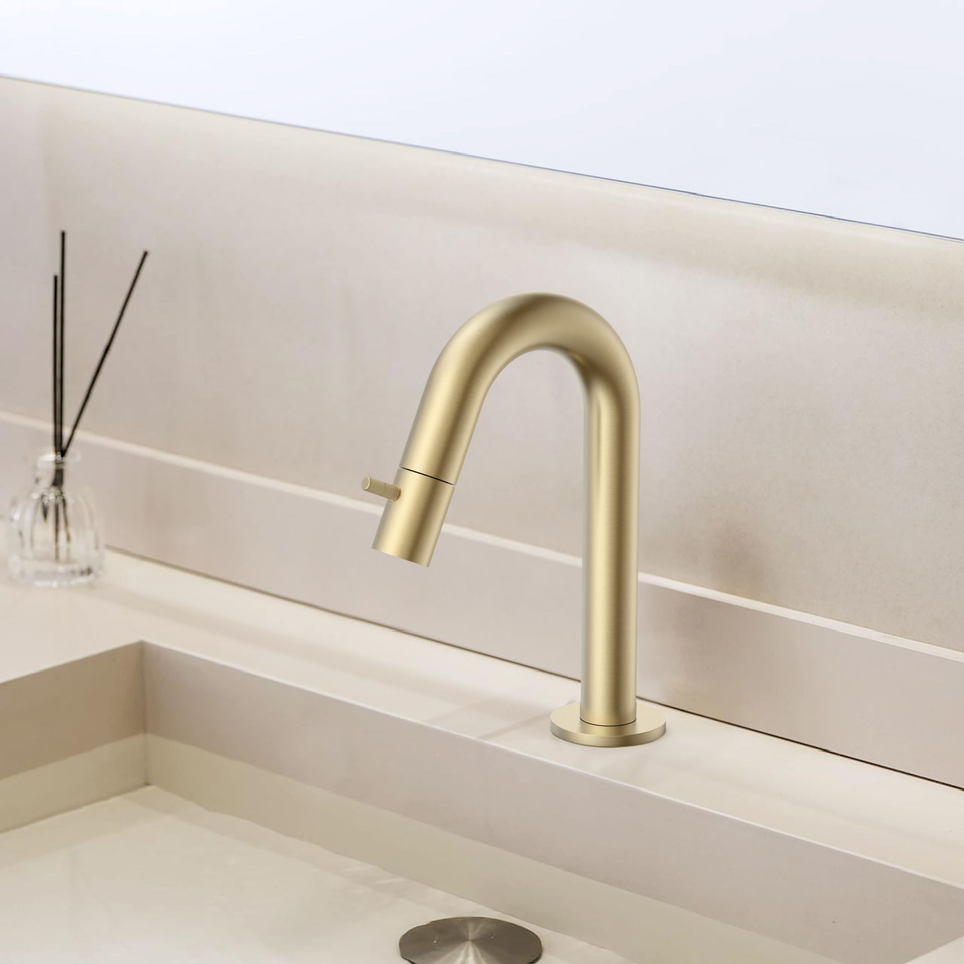 Stria Koudwaterkraan Gebogen Uitloop Zonder Afvoerplug - Luxurysanitair