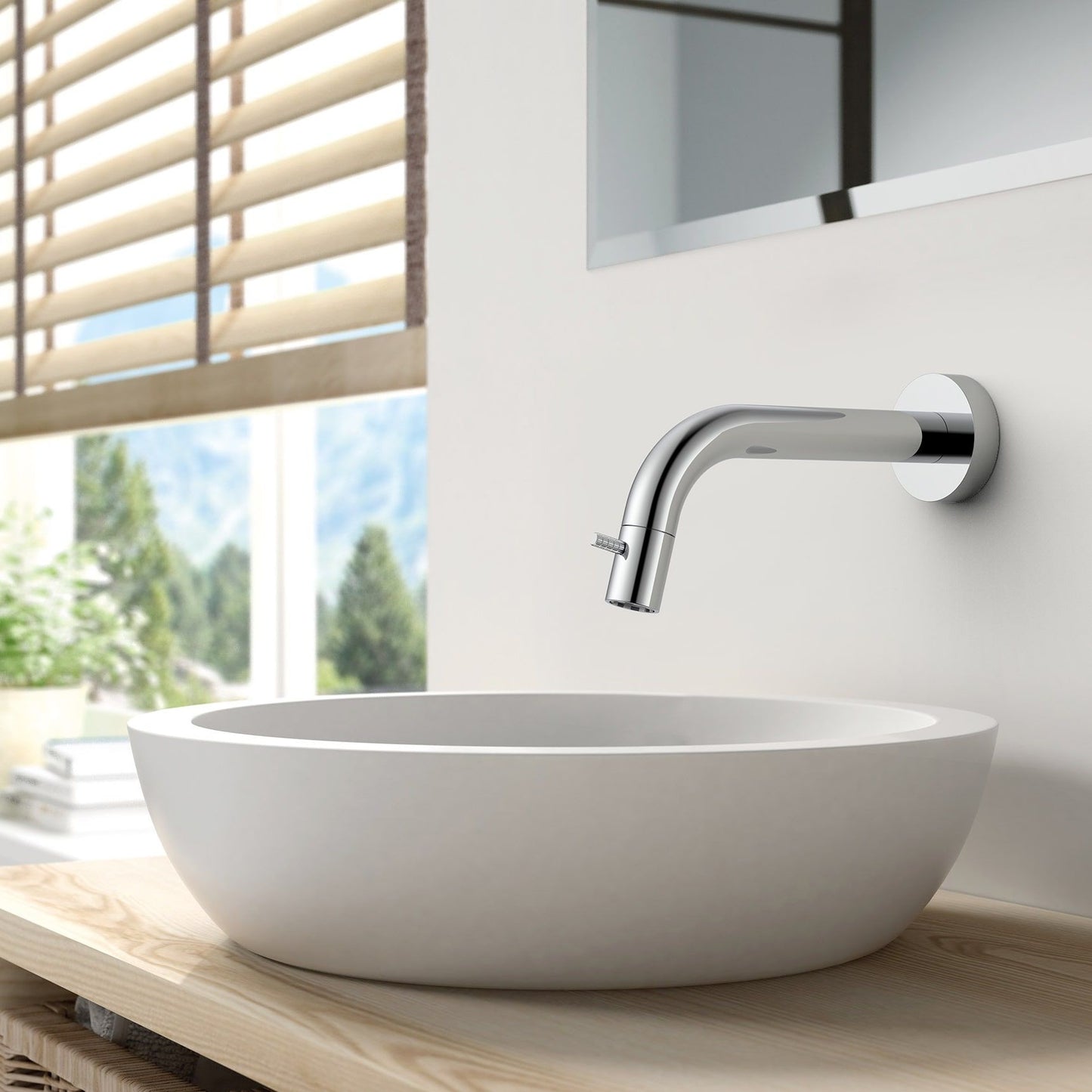 Stria Koudwaterkraan Wandmontage Inkortbaar Knop met Verfijnde Ribbelstructuur - Luxurysanitair