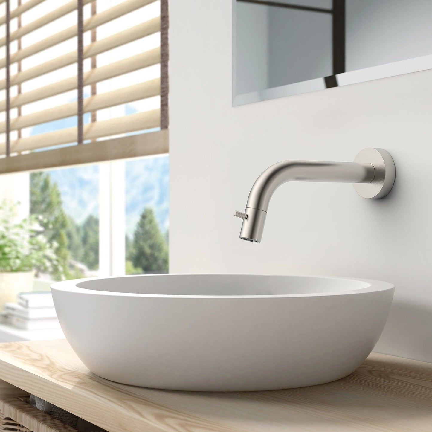 Stria Koudwaterkraan Wandmontage Inkortbaar Knop met Verfijnde Ribbelstructuur - Luxurysanitair