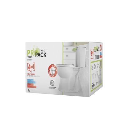Aloni Pro Duoblook Staand Toilet - S-Trap Met Reservoir Met Spoelmechanisme Met Zitting Softclose 38x72x67cm - Glanzend Wit - Luxurysanitair