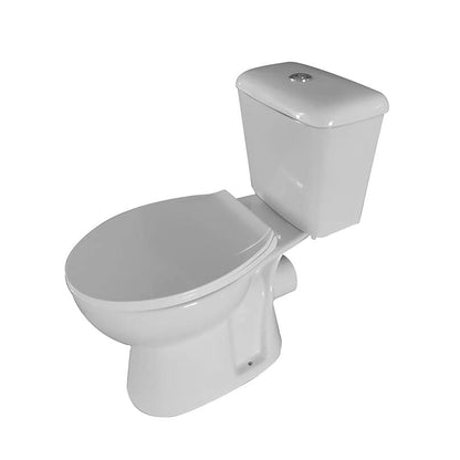 Aloni Pro Duoblook Staand Toilet - S-Trap Met Reservoir Muuruitlaat Met Zitting Softclose 38x72x67cm - Glanzend Wit - Luxurysanitair