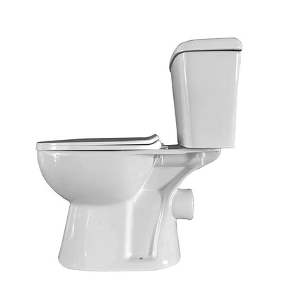 Aloni Pro Duoblook Staand Toilet - S-Trap Met Reservoir Muuruitlaat Met Zitting Softclose 38x72x67cm - Glanzend Wit - Luxurysanitair