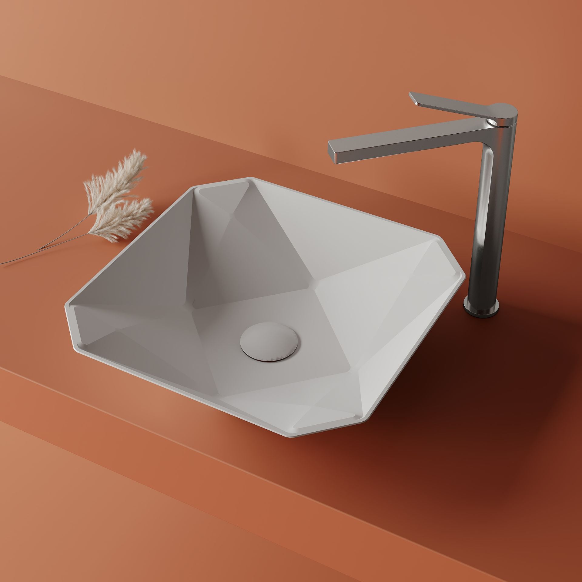 Creavit Ruby RB040 Waskom Opbouw Keramiek Zonder Overloop Zonder Kraangat 40x8,5x40cm - Glanzend Wit - Luxurysanitair
