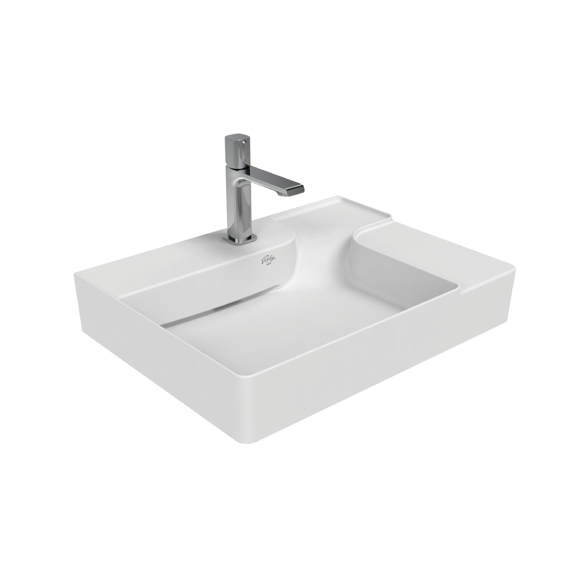 Creavit Ruby Wastafel Zonder Overloop Met Kraangat 60x13,5x45cm - Glanzend Wit - Luxurysanitair