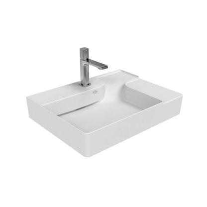 Creavit Ruby Wastafel Zonder Overloop Met Kraangat 60x13,5x45cm - Glanzend Wit - Luxurysanitair