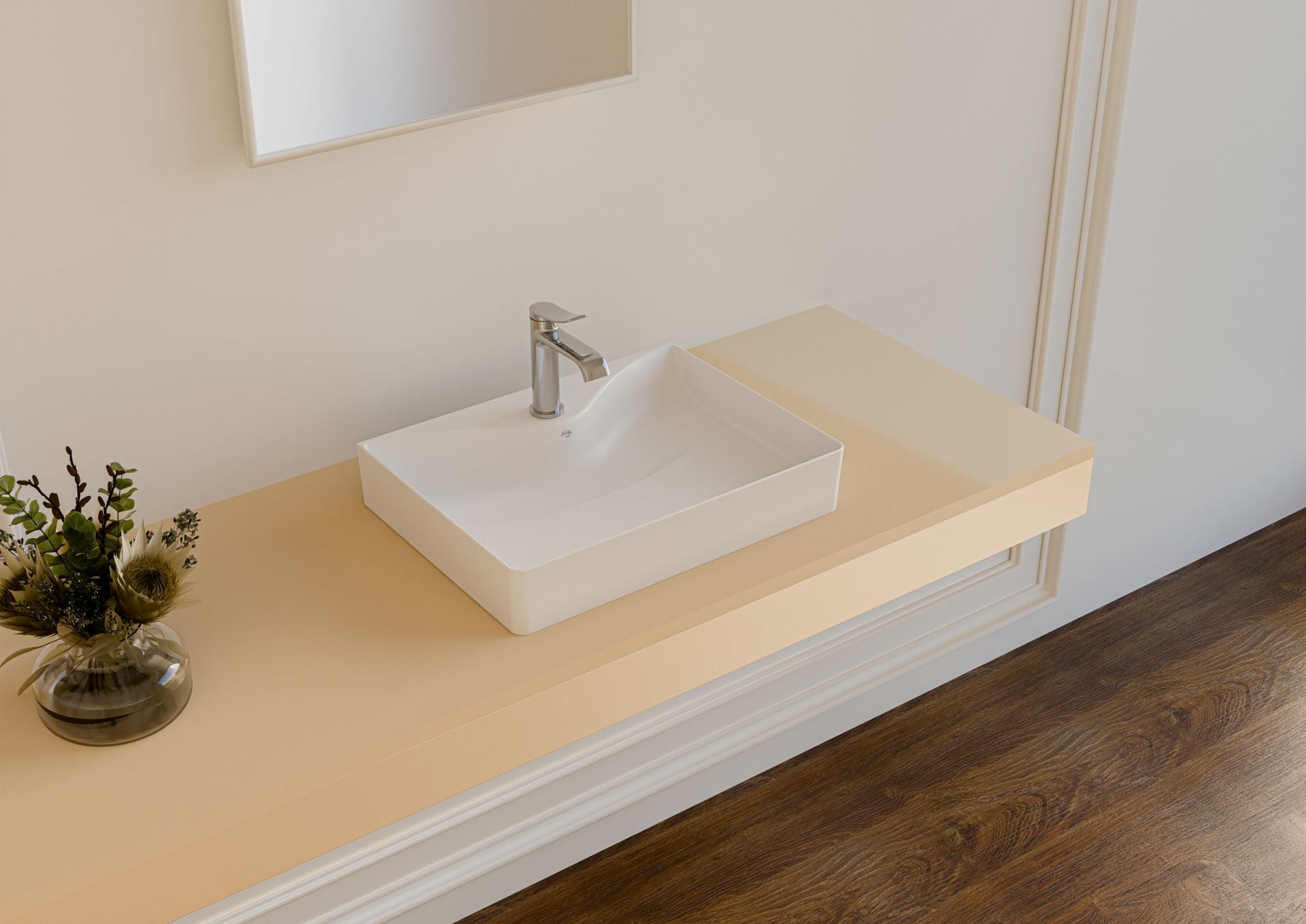 Creavit Ruby Wastafel keramiek  Zonder Overloop 60x11x45,5cm - Glanzend Wit - Luxurysanitair