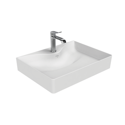 Creavit Ruby Wastafel keramiek  Zonder Overloop 60x11x45,5cm - Glanzend Wit - Luxurysanitair