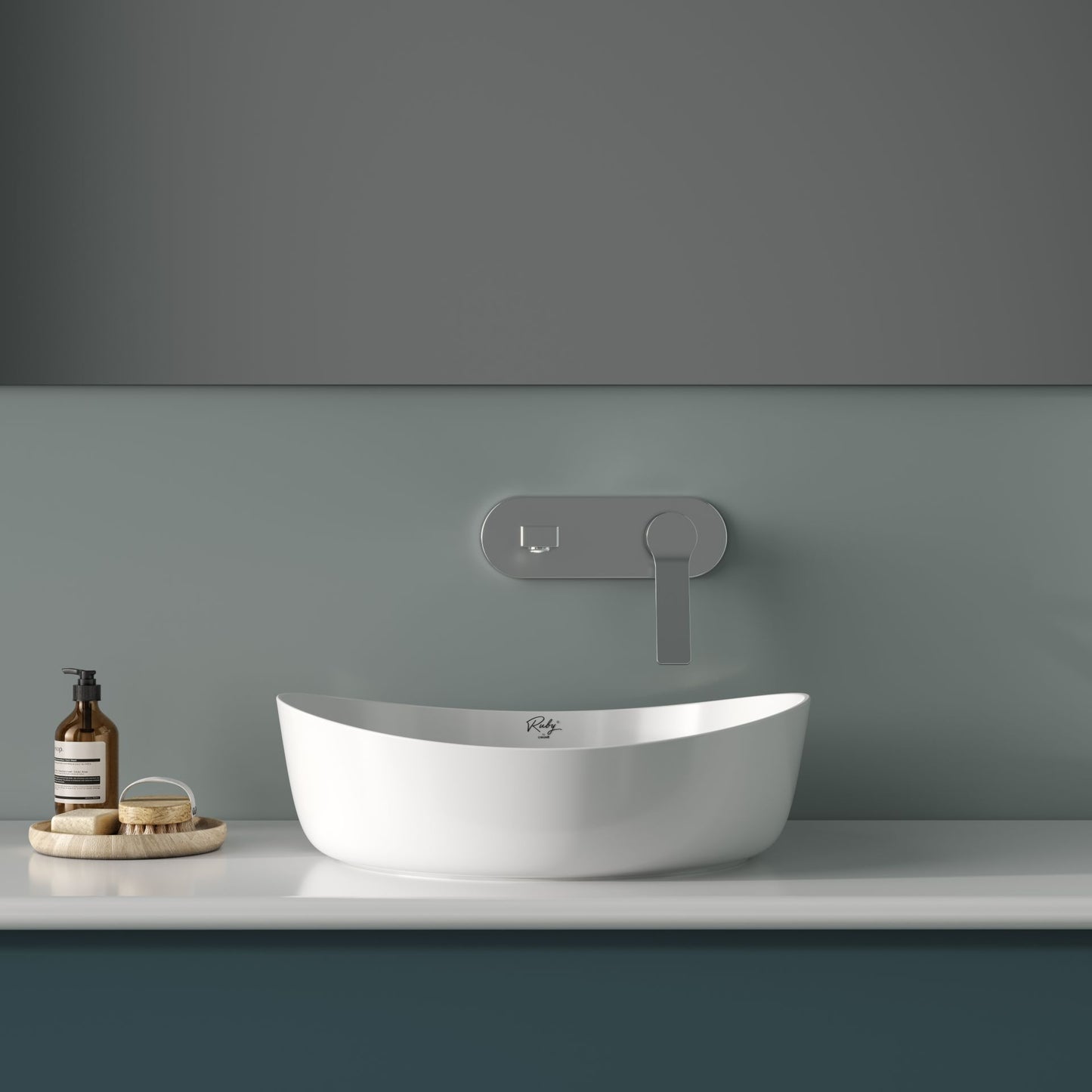 Creavit Ruby RB140 Waskom Opbouw Keramiek Zonder Overloop Zonder Kraangat 40x10x40cm - Glanzend Wit - Luxurysanitair