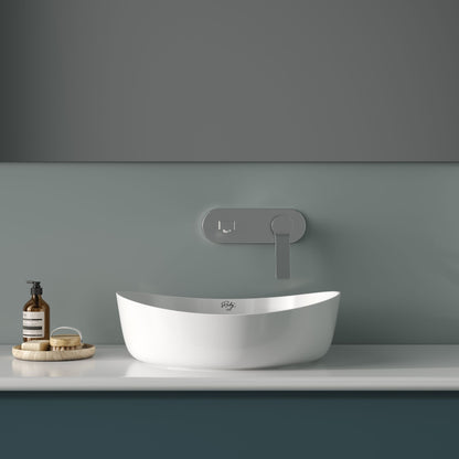 Creavit Ruby RB140 Waskom Opbouw Keramiek Zonder Overloop Zonder Kraangat 40x10x40cm - Glanzend Wit - Luxurysanitair