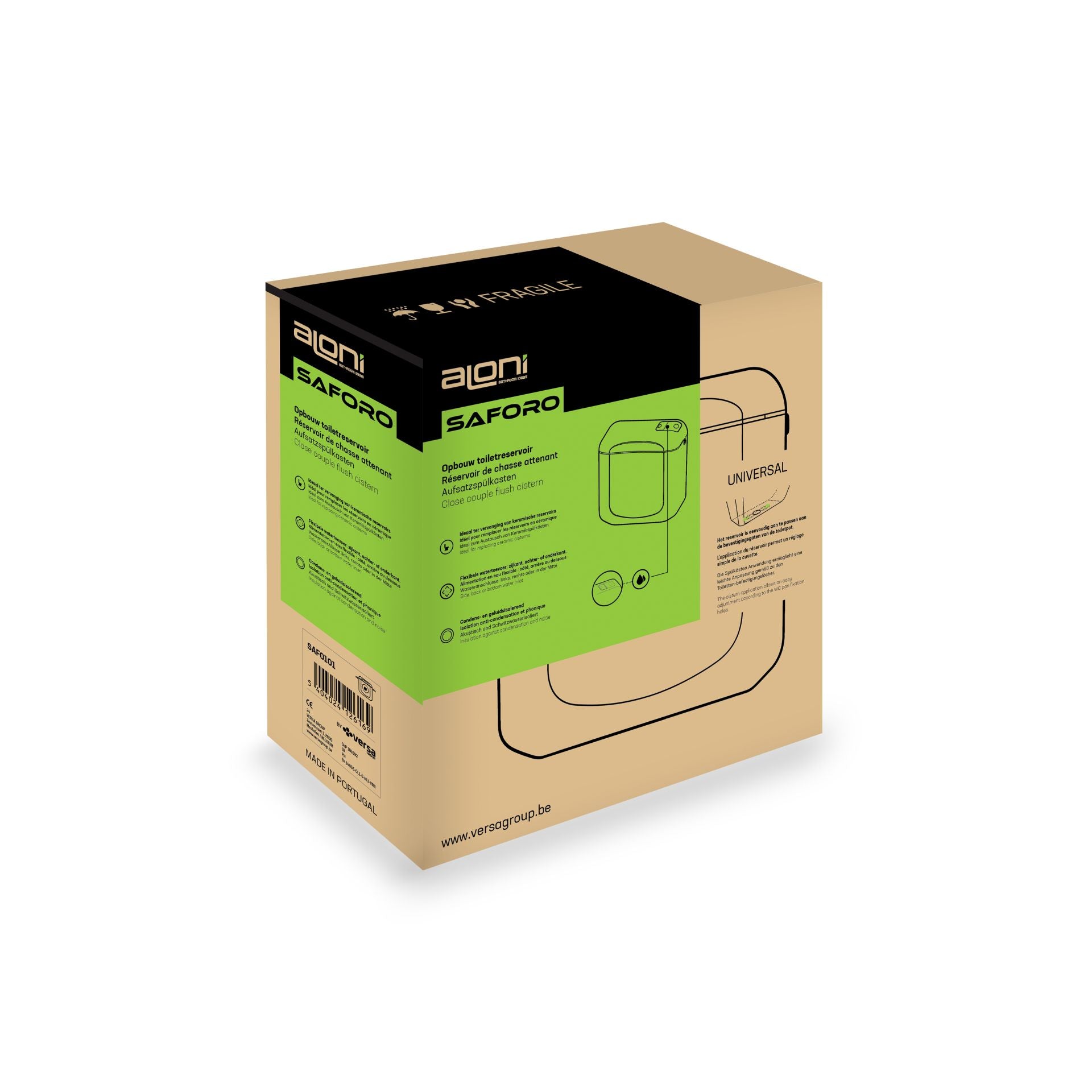 Aloni Saforo Toiletreservoir Dubbele Spoeling 3/6L Waterbesparend Kunststof Glanzend Wit - Luxurysanitair