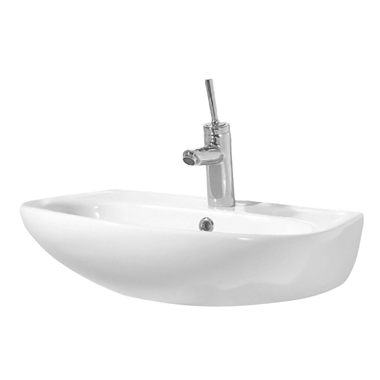 Creavit Sedef Keramische Wastafel Wit Met Kraangat 60x45cm - Luxurysanitair