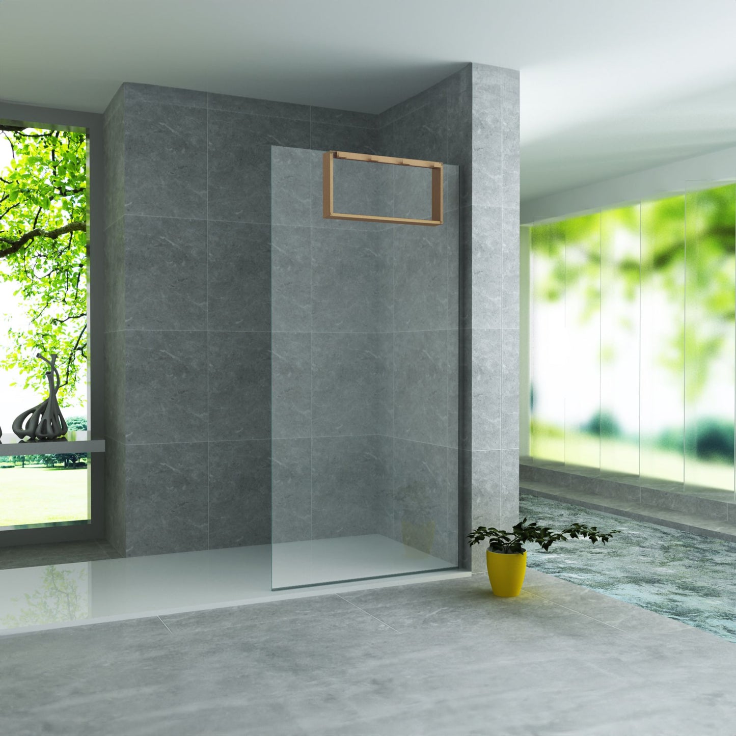 Opbouwnis Voor Douchewabd 4 Handdoekhaken Aluminium  60x30x8cm - Luxurysanitair